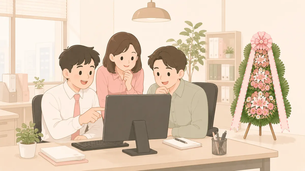 거래처·클라이언트 결혼식 화환 가이드 — 축하화환.kr 일러스트 안내