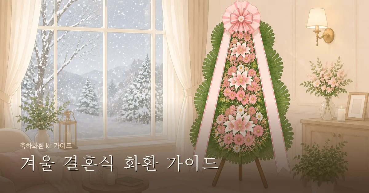 겨울 결혼식 화환 가이드 — 12~2월 비성수기 화환 주문 완전 정복