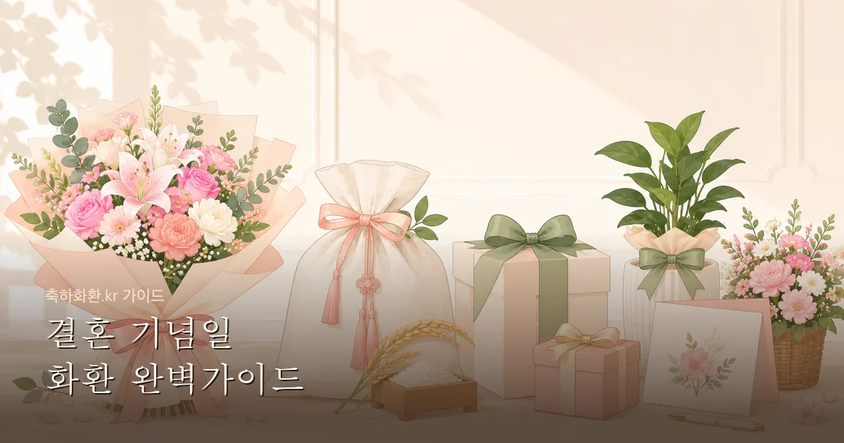 결혼 기념일 화환 완벽가이드 — 은혼식·금혼식·루비혼식 선물로 화환 보내기