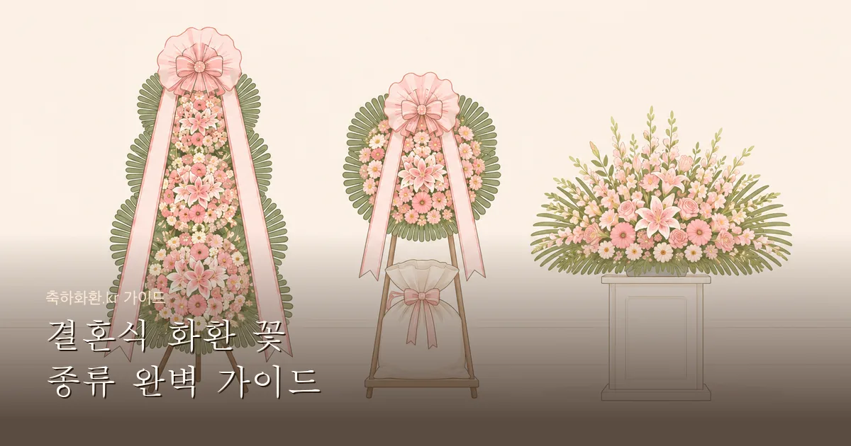 결혼식 화환 꽃 종류 완벽 가이드 — 장미·백합·카네이션·국화의 의미와 선택법