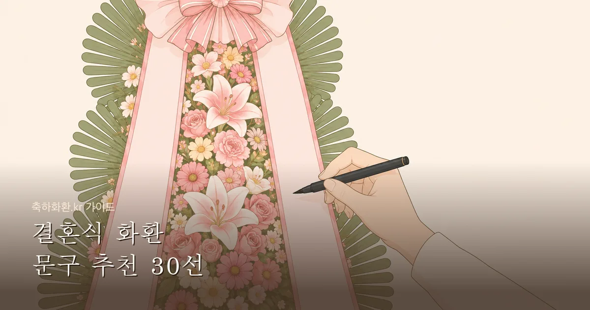 결혼식 화환 문구 추천 30선 — 신랑·신부·양가 부모님별 총정리
