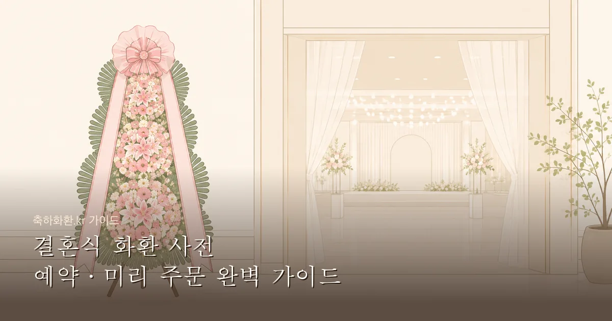 결혼식 화환 사전 예약·미리 주문 완벽 가이드 — 언제 주문해야 가장 좋을까