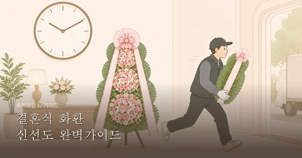결혼식 화환 신선도 완벽가이드 — 생화 화환이 예식 당일 시들지 않으려면