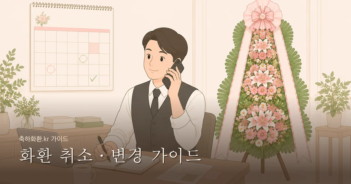 결혼식 화환 취소·변경 완전 가이드 — 날짜·주소·이름 수정 방법