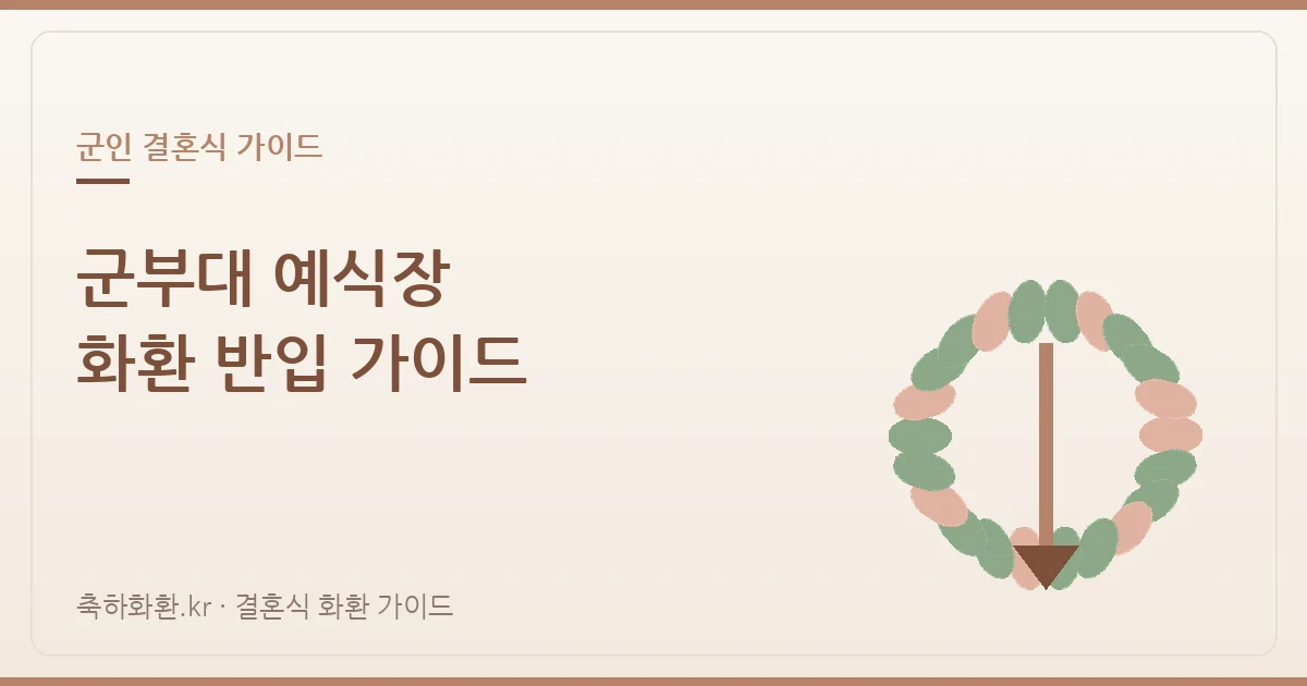 군인 결혼식·군부대 예식장 화환 반입 가이드 — 영내 예식장에 화환 보내는 법