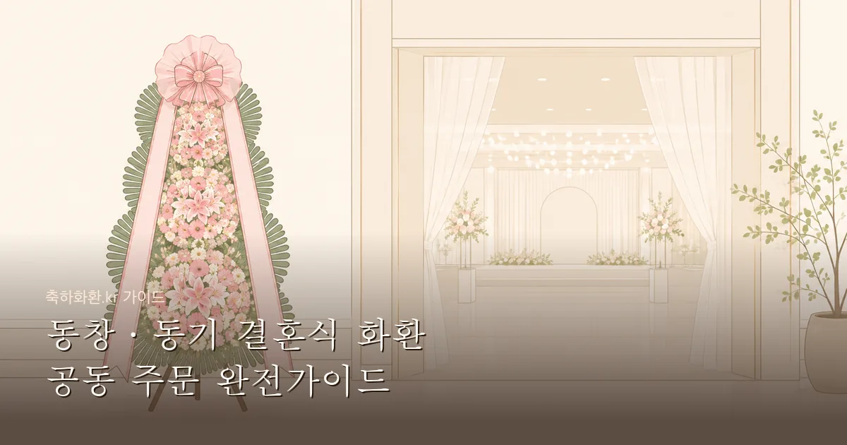 동창·동기 결혼식 화환 공동 주문 완전가이드 — 초등·중고등·대학 동창회 화환