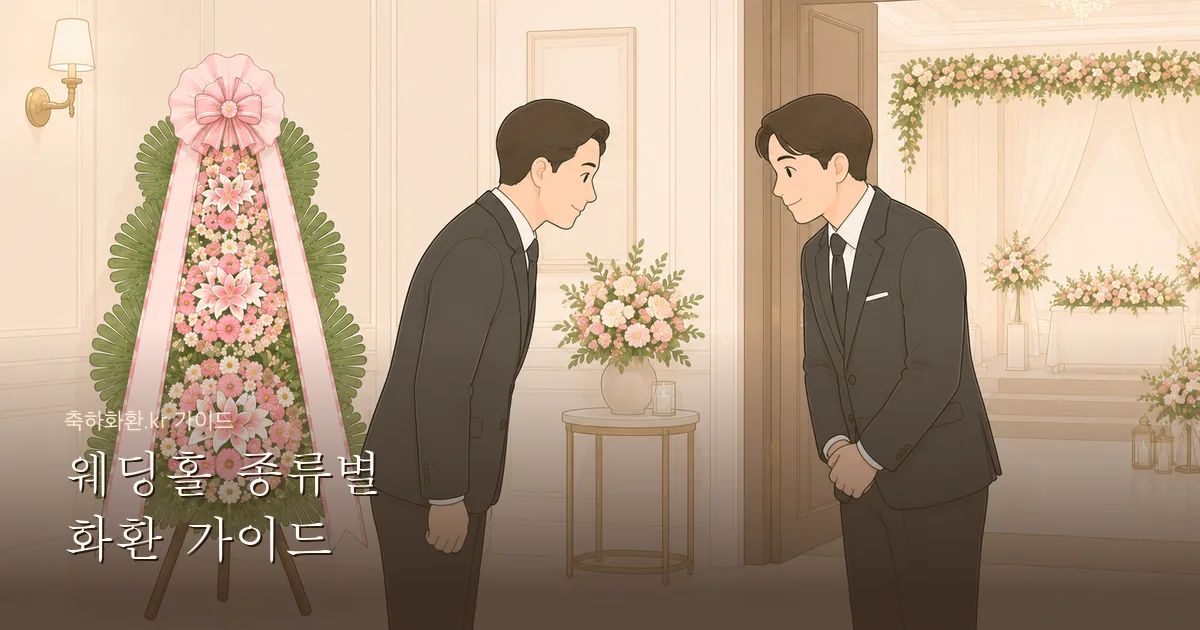 웨딩홀 종류별 화환 가이드 — 일반 예식장·뷔페홀·연회장·가족홀 비교 총정리