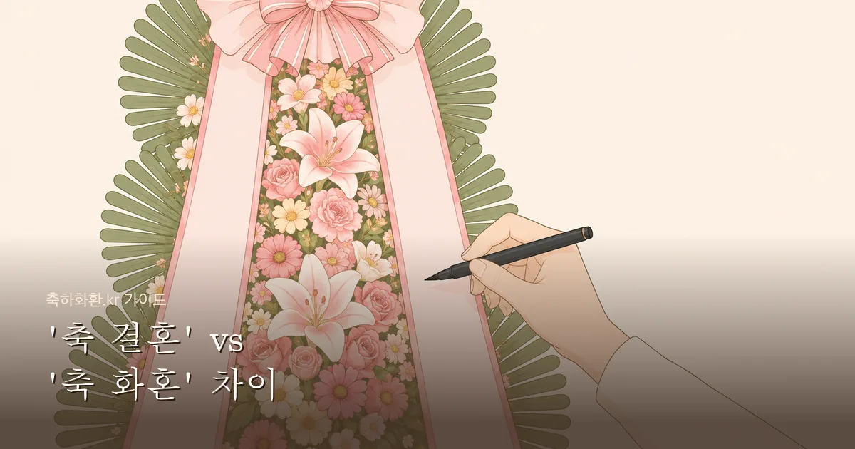 '축 결혼' vs '축 화혼' 차이 — 화환 리본 문구 어떤 걸 써야 할까?