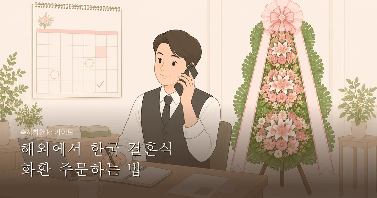해외에서 한국 결혼식 화환 주문하는 법 — 교포·유학생·해외 출장자 완전 가이드