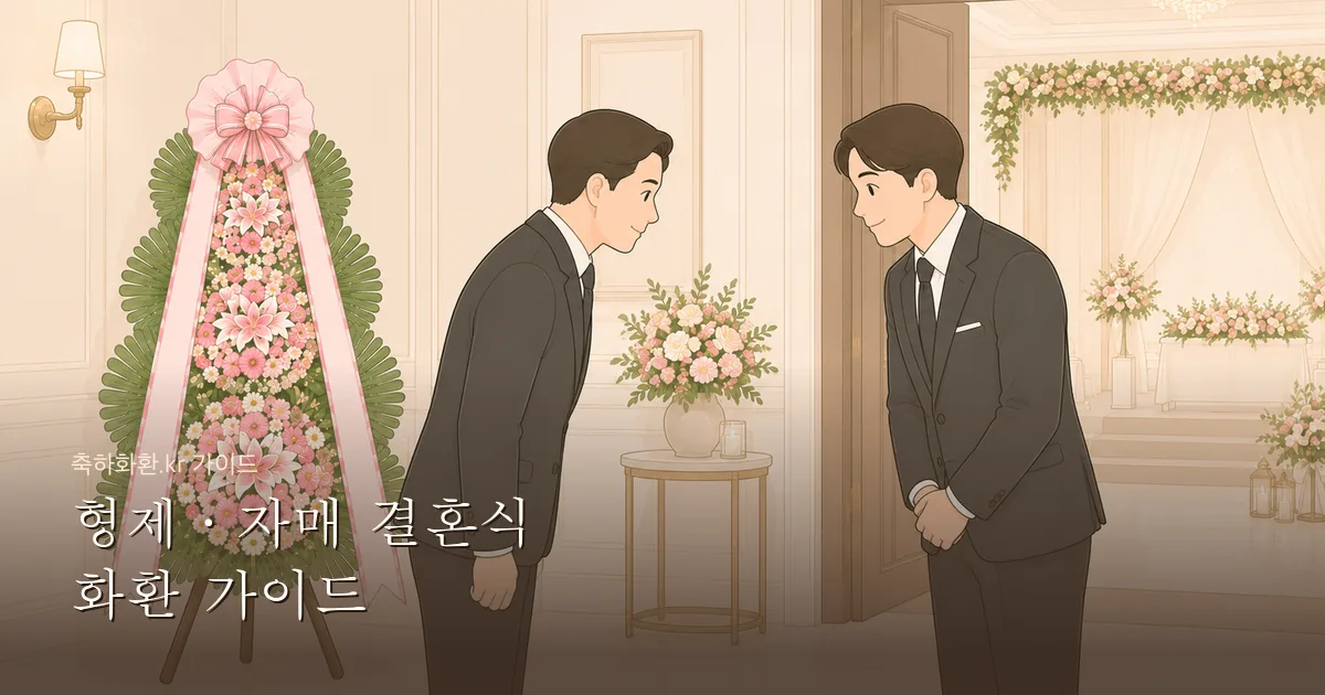 형제·자매 결혼식 화환 가이드 — 오빠·언니·남동생·여동생 결혼식에 화환 보내는 법
