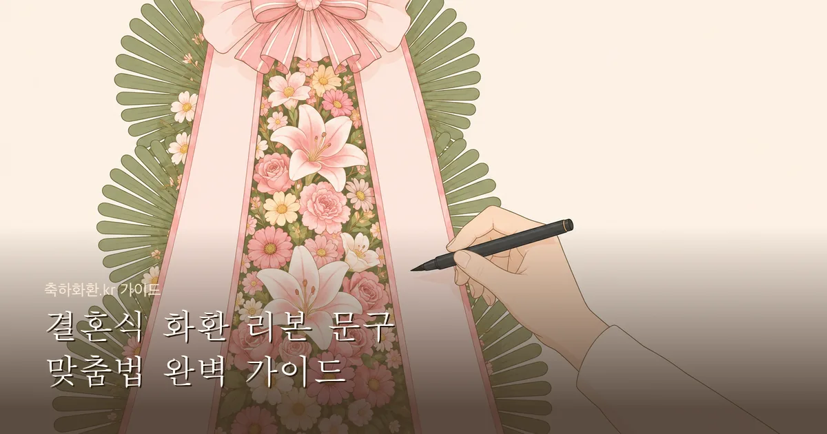 결혼식 화환 리본 문구 맞춤법 완벽 가이드 — 띄어쓰기·한자·높임말