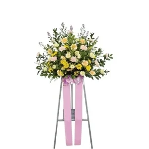 더파티웨딩홀 결혼식 오브제1단 축하화환 실물 사진