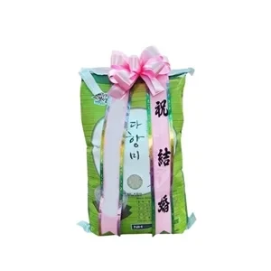 강릉관광호텔 결혼식 쌀리본 10kg 축하화환 실물 사진